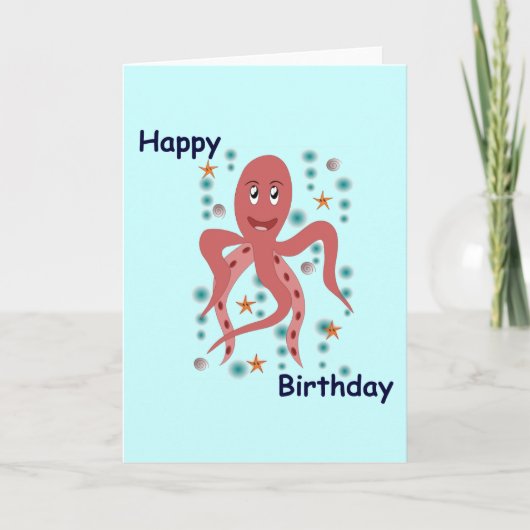 Carte Happy Octopus Happy Birthday (Devant)