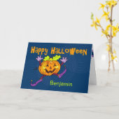 Carte Happy Pumkin Happy Halloween Custom (Fleur jaune)