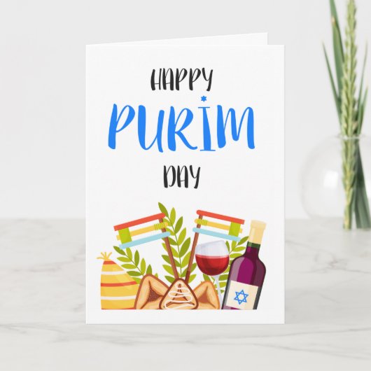 Carte Happy Purim - Chag Purim Card (Devant)
