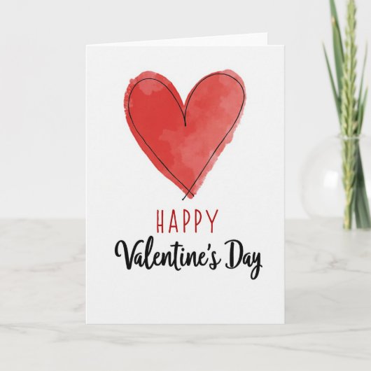 Carte Happy Red Heart Valentines Day Card (Devant)