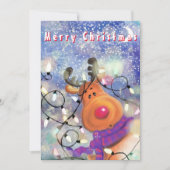 Carte Happy Reindeer - Joyeux Noël - Dessin (Devant)