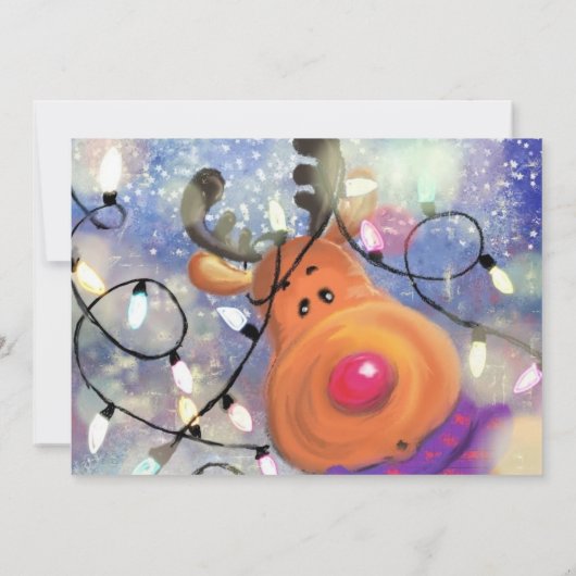 Carte Happy Reindeer - Joyeux Noël - Dessin (Dos)