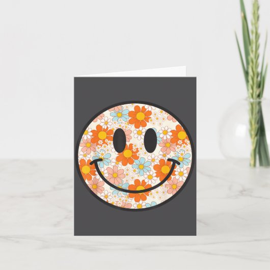 Carte Happy Retro Daisy Smile Face Preppy Aesthetic Men  (Devant)