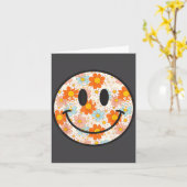 Carte Happy Retro Daisy Smile Face Preppy Aesthetic Men  (Fleur jaune)