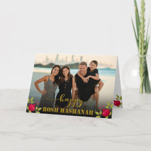 Carte Happy Rosh Hashanah Luxury Gold Script Photo