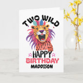 Carte Happy Second Two Wild Safari Themed 2nd Birthday (Fleur jaune)