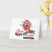 Carte Happy Second Two Wild Safari Themed 2nd Birthday (Fleur jaune)