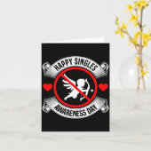 Carte Happy Singles Awareness Day Anti Cud Anti Valentin (Fleur jaune)