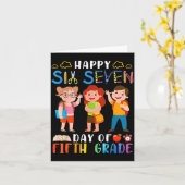 Carte Happy Six Seven Day Of Fifth Grade Student Back To (Fleur jaune)