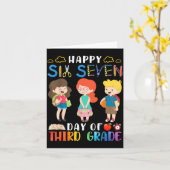 Carte Happy Six Seven Day Of Third Grade Student Back To (Fleur jaune)