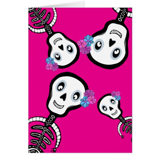 Carte Happy Skeletons Dites Bonjour (Devant)