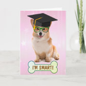Carte Happy Smart Corgi Graduation (Devant)
