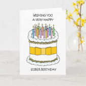 Carte Happy Sober Birthday (Fleur jaune)