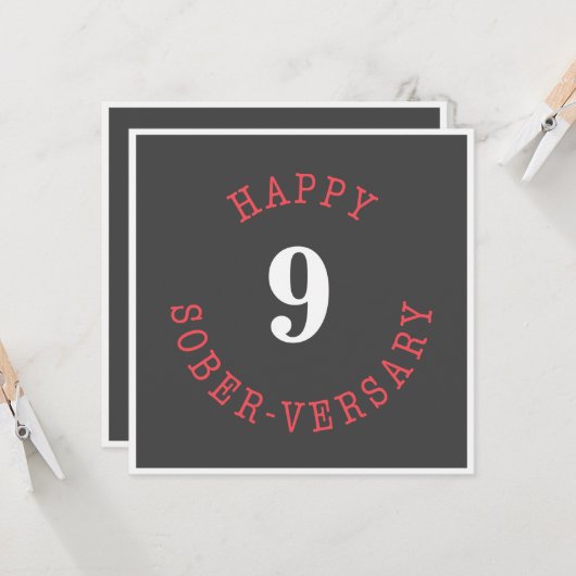 Carte Happy Sober-versary (Devant/Arrière en situation)