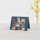 Carte Happy Spring Bunny on a Scooter (Fleur jaune)