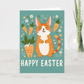 Carte Happy Spring Feline Easter Card (Devant)