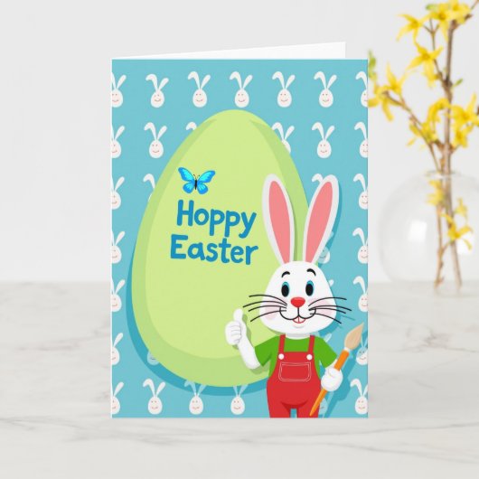Carte Happy Spring Rabbit Art Card (Fleur jaune)