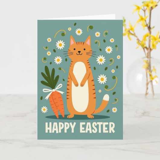 Carte Happy Springtime Feline Card (Fleur jaune)