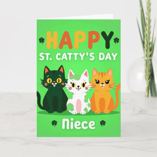 Carte Happy St Cattys Day Niece Card (Devant)