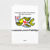 Carte Happy St Georges Day fun cartoon english flag fish (Dos)