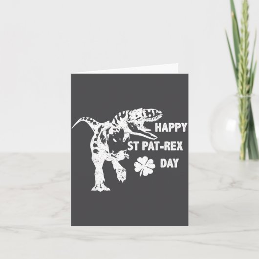 Carte Happy St. Pat-rex Day Funny T-rex Dinosaur St Patr (Devant)