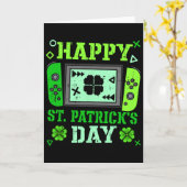 Carte Happy St Patrick Day Lucky Gamer Paddys Gaming Boy (Fleur jaune)