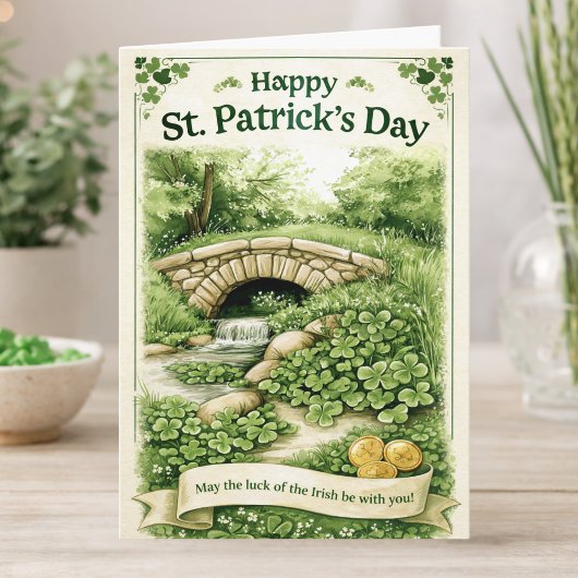 Carte Happy St. Patrick’s Day Card – Green Shamrocks
