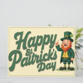 Carte Happy St. Patrick’s Day Cute Leprechaun (Debout devant)