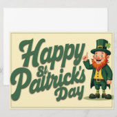 Carte Happy St. Patrick’s Day Cute Leprechaun (Devant / Derrière)