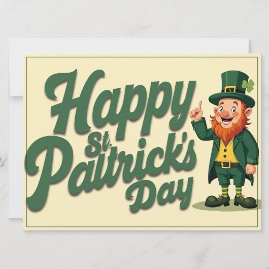 Carte Happy St. Patrick’s Day Cute Leprechaun (Devant)