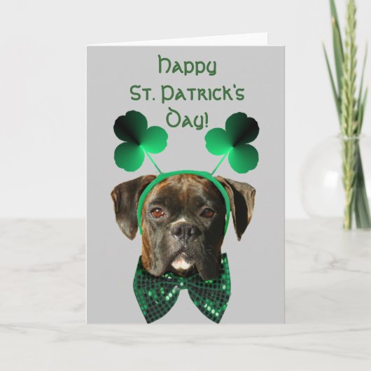 Carte Happy St. Patrick's Day Boxer greeting card (Devant)