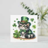 Carte Happy St. Patrick's day cat (Debout devant)