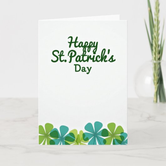 Carte Happy St Patricks Day Floral Card (Devant)