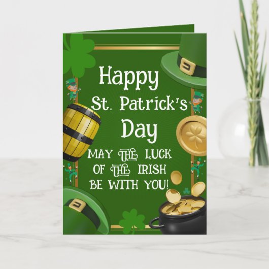 Carte Happy St. Patrick's Day - Irish Blessing & Ornate (Devant)
