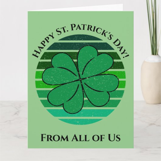 Carte Happy St. Patrick's Day Irlandais 4 Leaf Clover Re (Devant)