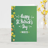 Carte Happy St Patricks Day Niece Card (Fleur jaune)