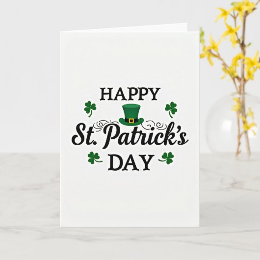 Carte Happy St Patricks Day Script Card (Fleur jaune)