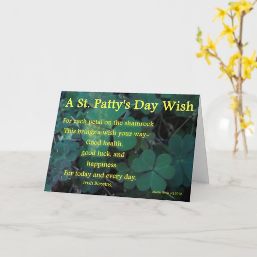 Carte Happy St. Patty's Day - Shamrock (1) - Card (Fleur jaune)