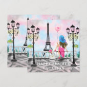 Carte Happy Summer Vacation - I Love Paris - Beautiful (Devant / Derrière)