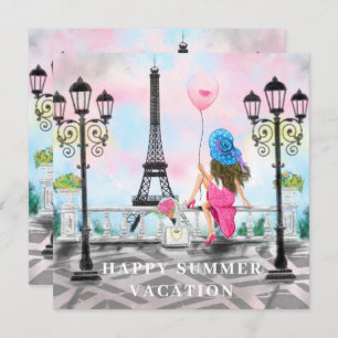 Carte Happy Summer Vacation - I Love Paris - Beautiful