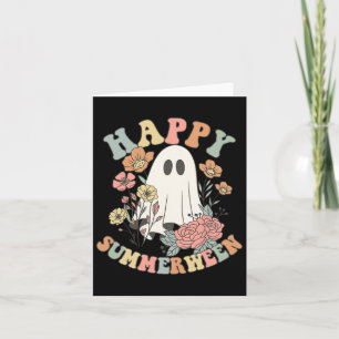 Carte Happy Summerween Halloween Fantôme Floral été Fant