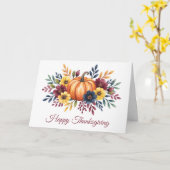 Carte Happy Thanksgiving (Fleur jaune)