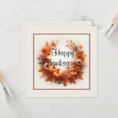 Carte Happy Thanksgiving (Devant/Arrière en situation)