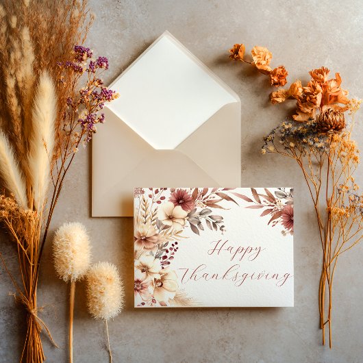 Carte Happy Thanksgiving Autumn Border Card