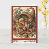 Carte Happy Thanksgiving Cornucopia Folded Greeting Card (Fleur jaune)