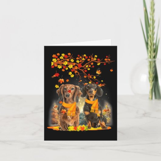 Carte Happy Thanksgiving Dachshund F (Devant)