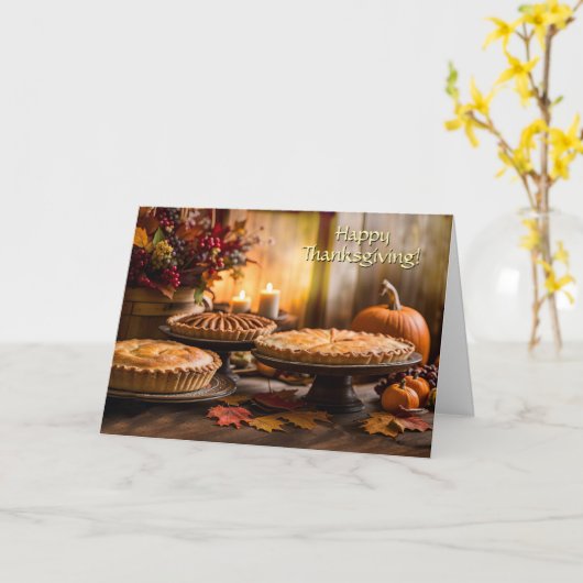 Carte Happy Thanksgiving Desserts and Pies  (Fleur jaune)