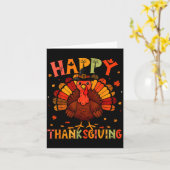 Carte Happy Thanksgiving Funny Turkey Day Family Dinner  (Fleur jaune)
