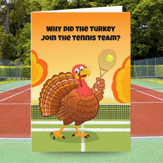 Carte Happy Thanksgiving Tennis Turkey Riddle
