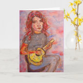 Carte happy ukulele days (Fleur jaune)